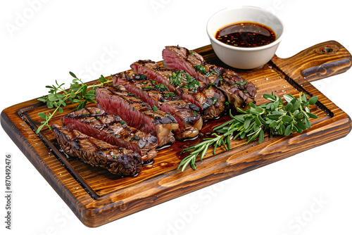 a steak on a cutting board