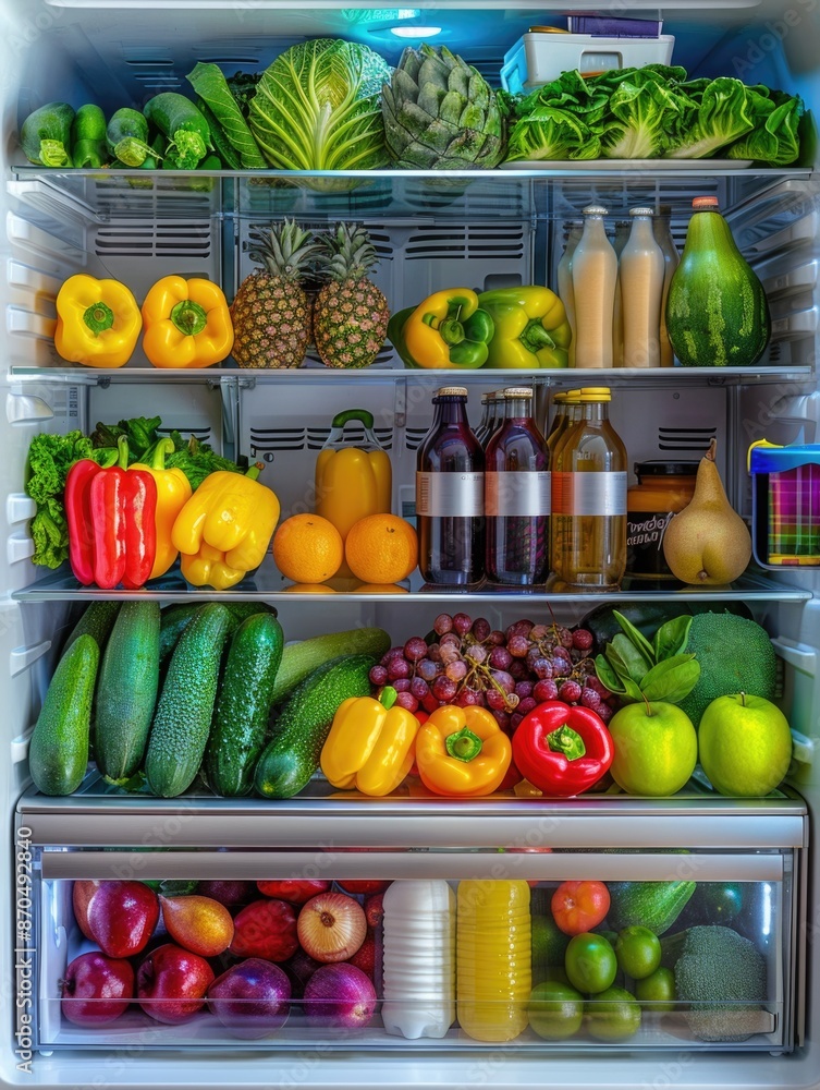 Fresh produce in a fridge Fresh produce in a fridge