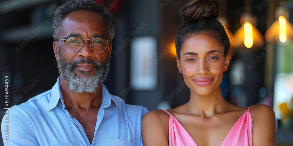 Portrait of happy multi ethnic business couple posing with arms crossed Portrait of happy multi ethnic business couple posing with arms crossed