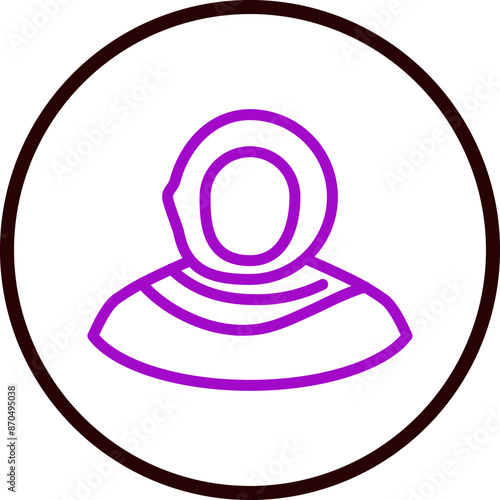 traditional arabic dress woman Vector Line Purple Circle Black
