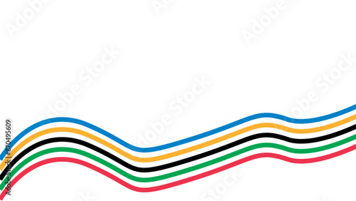 Olympic games straight lines, Olympic color ring, game line, modern, design vector illustration.