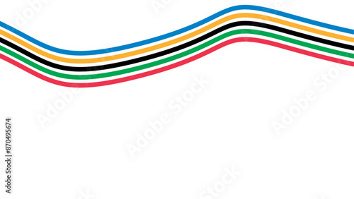 Olympic games straight lines, Olympic color ring, game line, modern, design vector illustration.