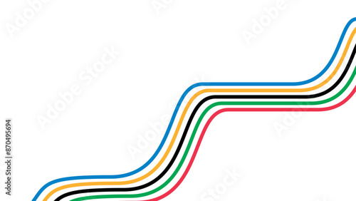 Olympic games straight lines, Olympic color ring, game line, modern, design vector illustration.