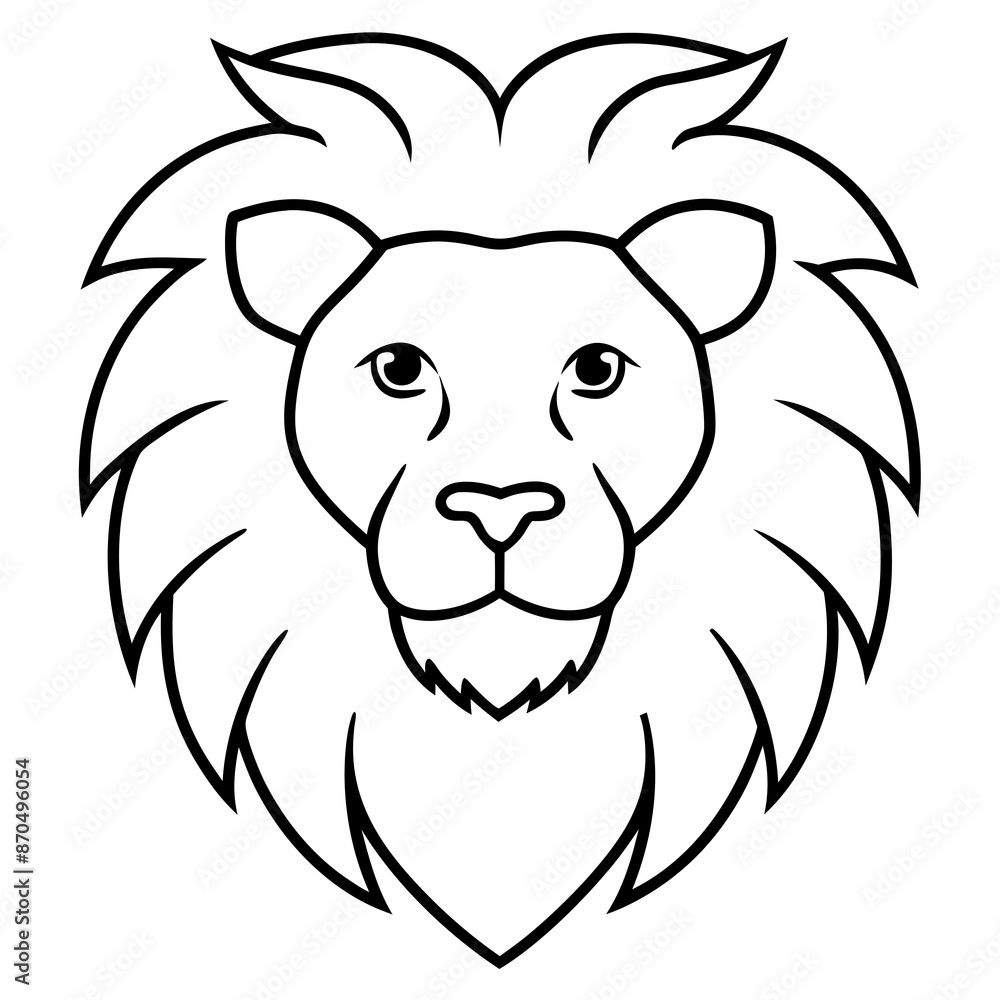 Majestic Lion Head Vector Illustration: Regal Big Cat Art Majestic Lion Head Vector Illustration: Regal Big Cat Art