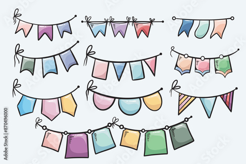 Bunting Flags for Event Party. Color bunting flags