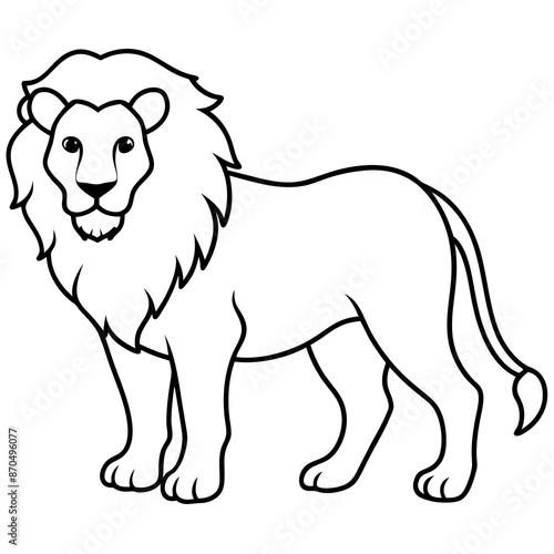 Majestic Lion Head Vector Illustration: Regal Big Cat Art