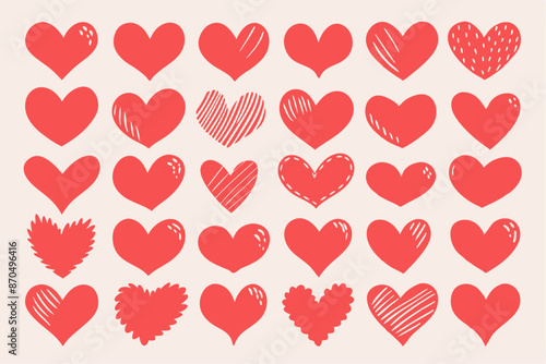 There are various kinds of hearts included in this collection