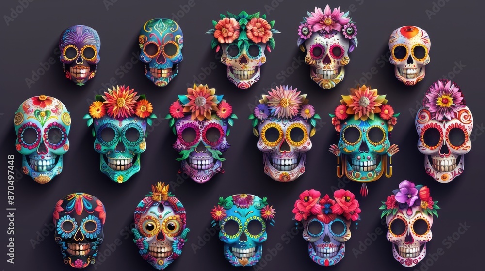 Sugar skulls with flowers Sugar skulls with flowers