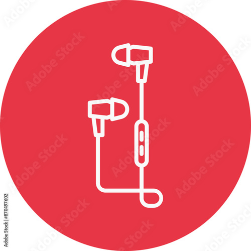 Handsfree line circle icon