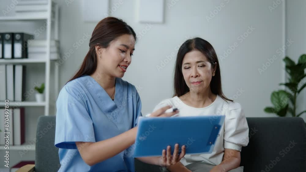 Doctor examining old lady patient in retired life by listening lungs and breathing for Acute Respiratory Illness Clinic in hospital nursing home aged care by using health and life insurance planning Doctor examining old lady patient in retired life by listening lungs and breathing for Acute Respiratory Illness Clinic in hospital nursing home aged care by using health and life insurance planning