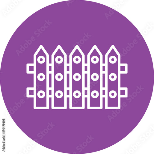Fence line circle icon