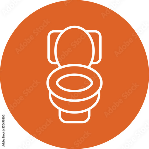 Toilet line circle icon