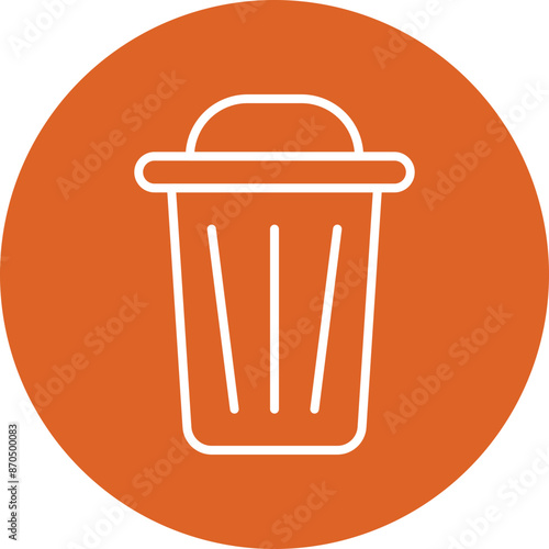 Trash can line circle icon