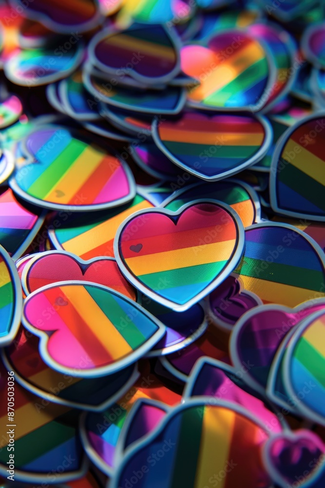 Rainbow Heart Shaped Stickers Rainbow Heart Shaped Stickers