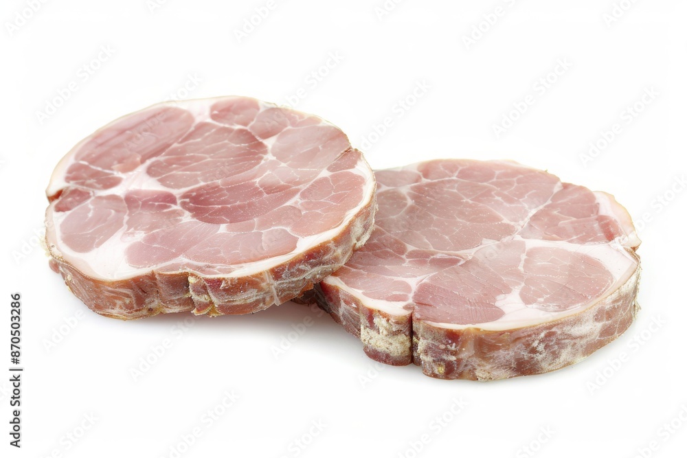 Uncooked pork chop cuts isolated on white background Uncooked pork chop cuts isolated on white background