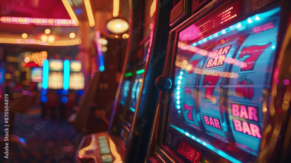 Image of a slot machine display in a casino, concept of gambling, gambling addiction, online casino game
Image of a slot machine display in a casino, concept of gambling, gambling addiction, online casino game