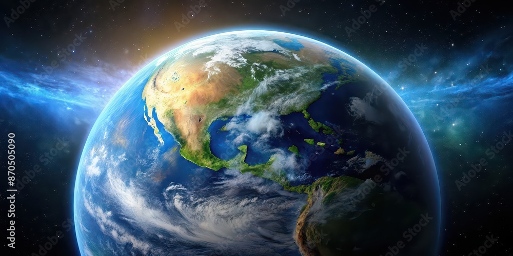 Obraz premium Beautiful photo of planet Earth taken from space, Earth, planet, space, global, world, environment, nature, atmosphere