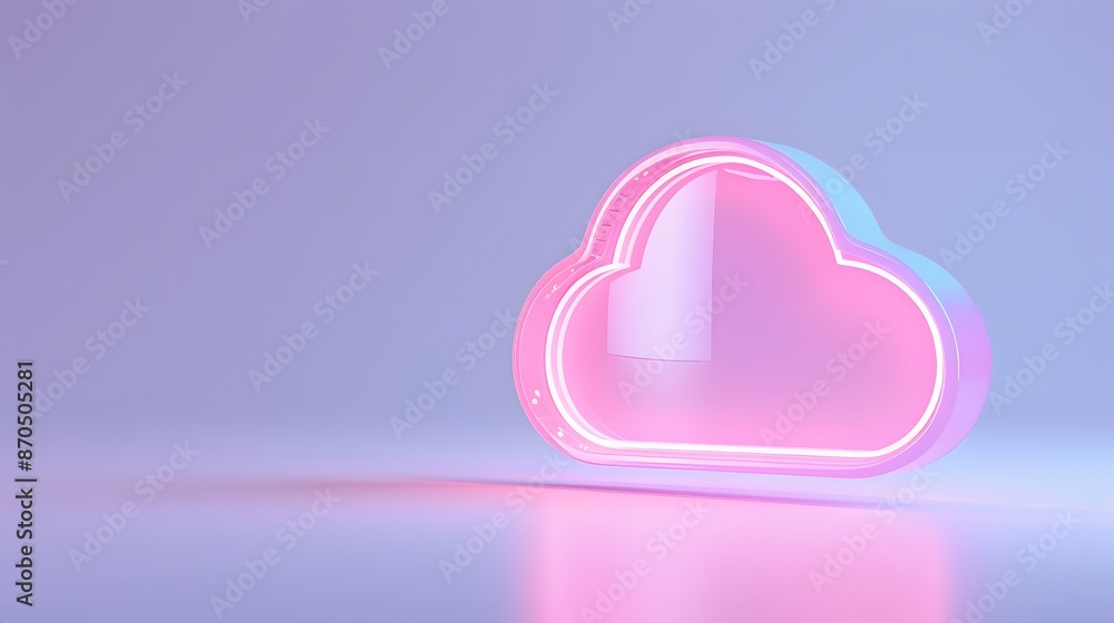 Pink neon cloud sign on a gradient background, symbolizing digital cloud storage and technology in a modern and vibrant design. Pink neon cloud sign on a gradient background, symbolizing digital cloud storage and technology in a modern and vibrant design.