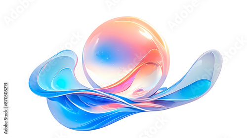 Gradient Paint Isolated on a White Background in the Shape of a Sphere