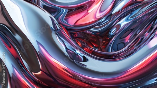 Wallpaper Mural A shiny, metallic object with red and blue swirls Torontodigital.ca