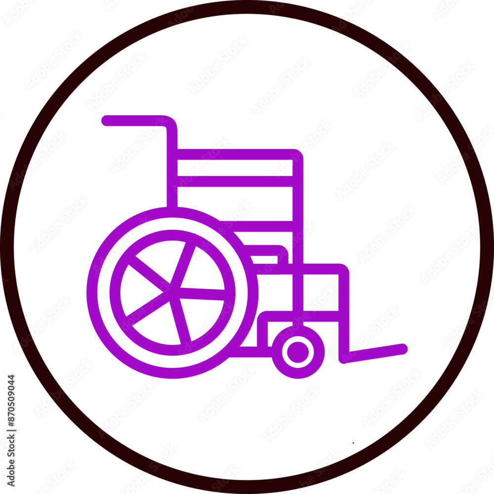 Wheelchair Vector Line Purple Circle Black Wheelchair Vector Line Purple Circle Black