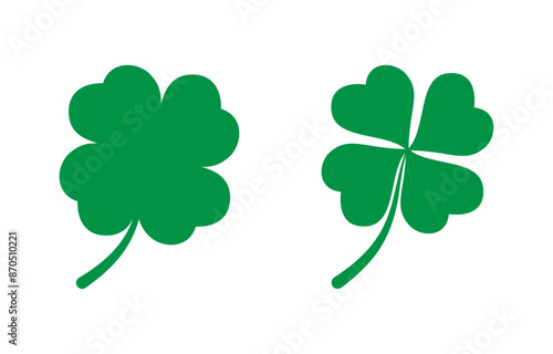 Luck Shamrock sign. Cloverleaf icon. Four-leaf clover green. Easy editable vector design.