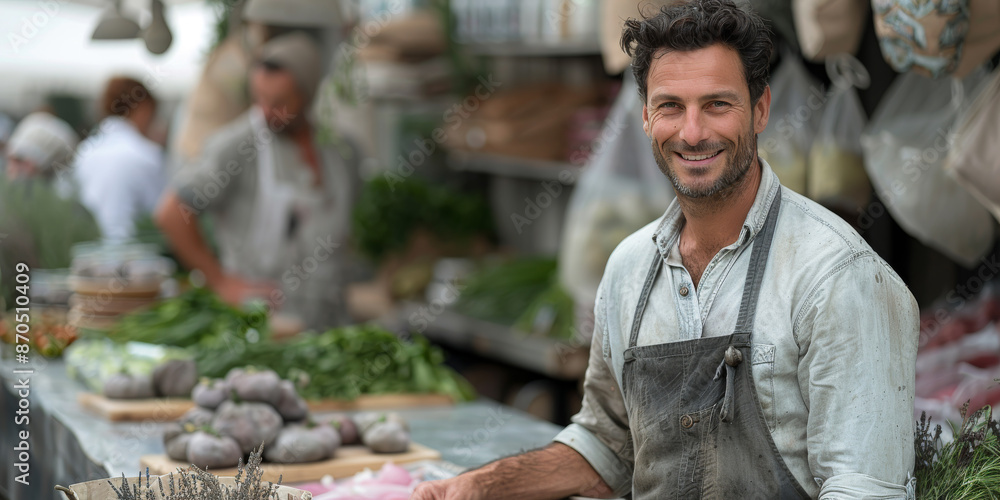 Small business owner at entrance looking at camera Small business owner at entrance looking at camera