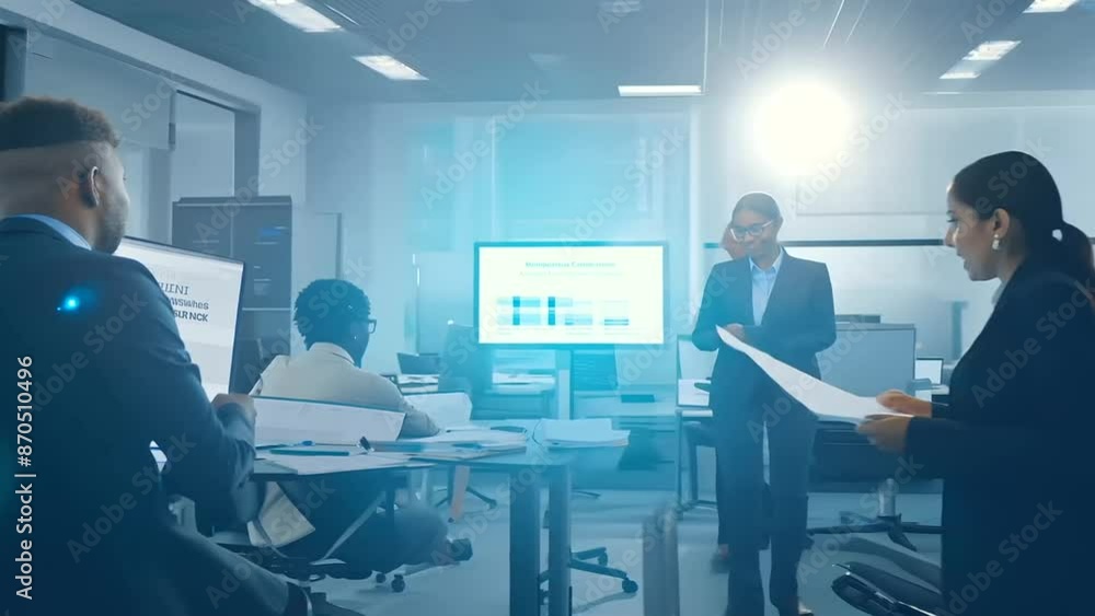 A group of colleagues attentively participating in a training workshop within a modern office setting A group of colleagues attentively participating in a training workshop within a modern office setting
