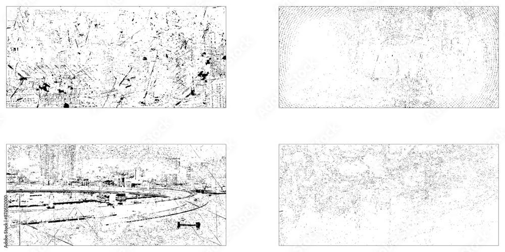 Obraz premium Grunge textures set. Abstract grunge distressed wall texture overlay background set.