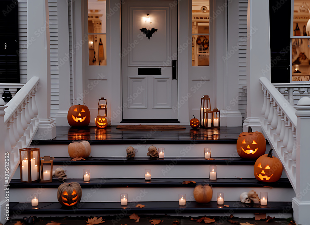 Obraz premium front porch halloween decor