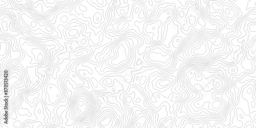 Contour abstract map relief land outline. Topographic map patterns. White wave paper curved reliefs abstract background. Background of the topography map. Abstract pattern with lines. photo