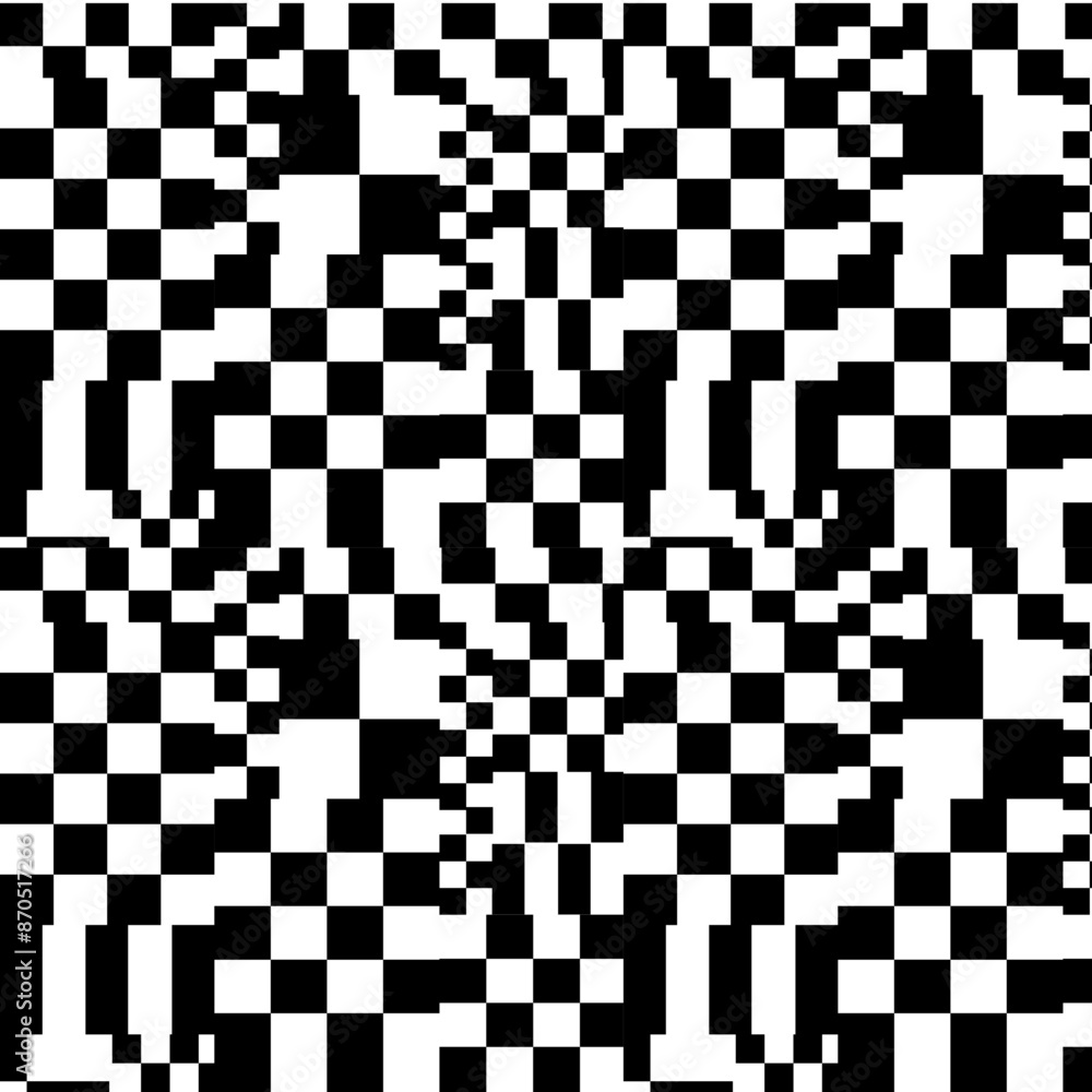 Fototapeta premium Seamless Glitch Checker Tile Pattern. Perfect for apparel, textiles, backgrounds, ux etc.