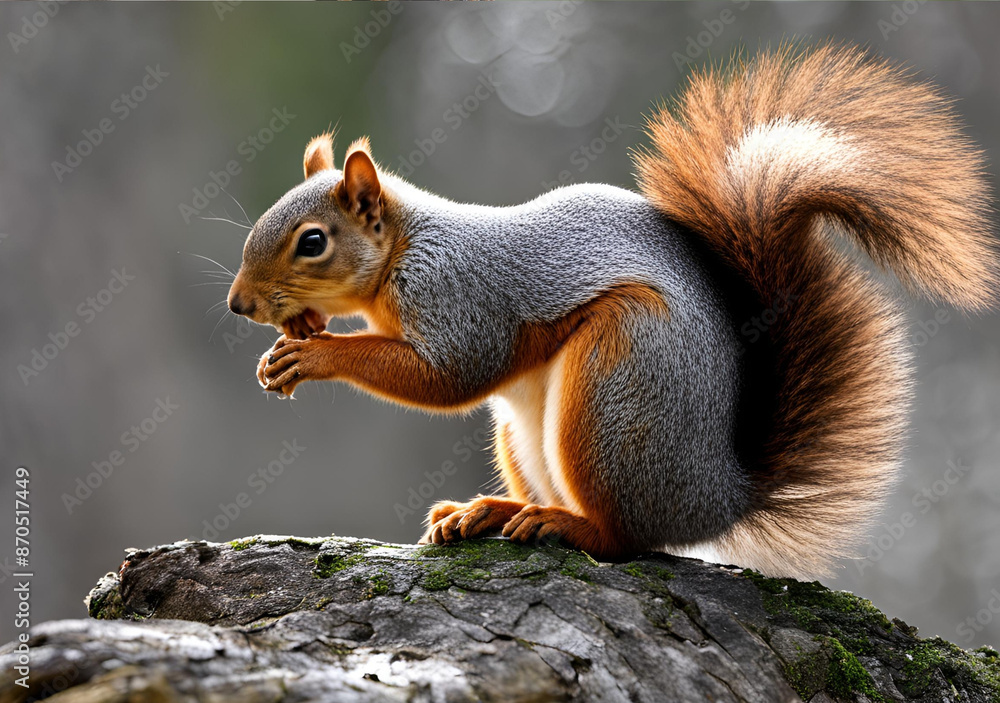 Squirrel Eating on a Rock Squirrel Eating on a Rock