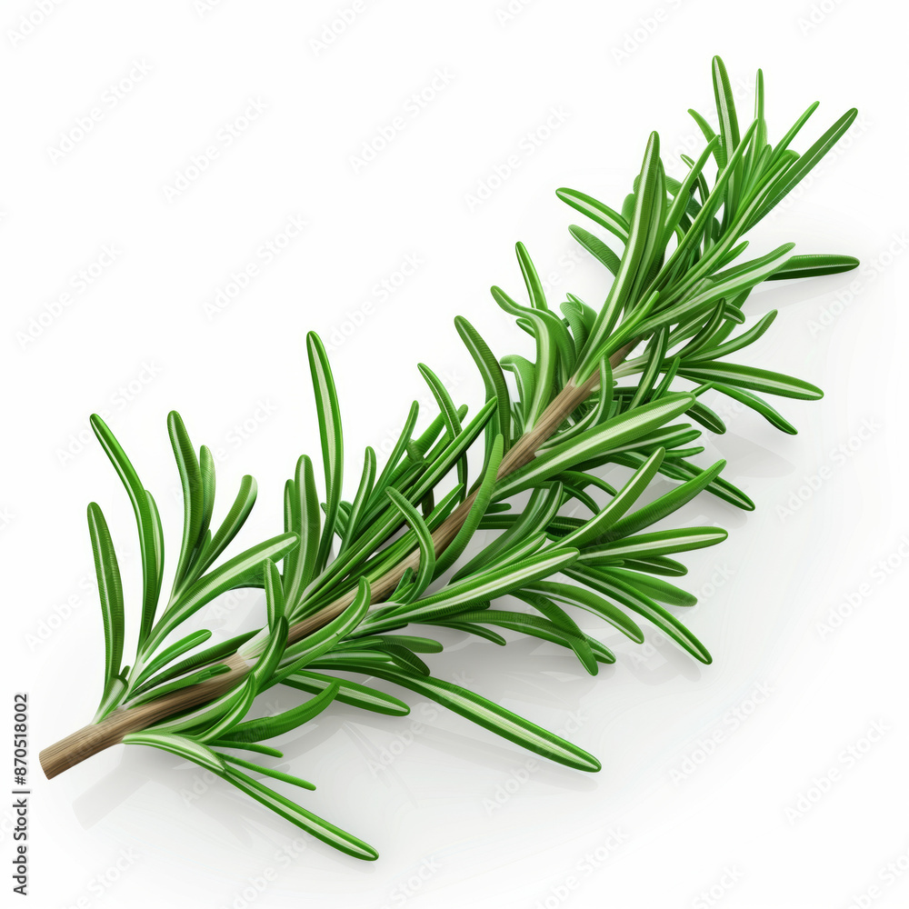 Fototapeta premium Fragrant rosemary sprigs, isolated, on white background