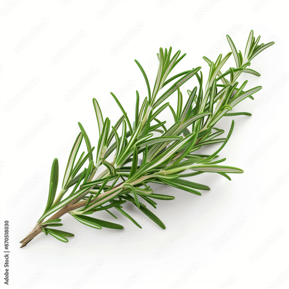 Fototapeta premium Fragrant rosemary sprigs, isolated, on white background