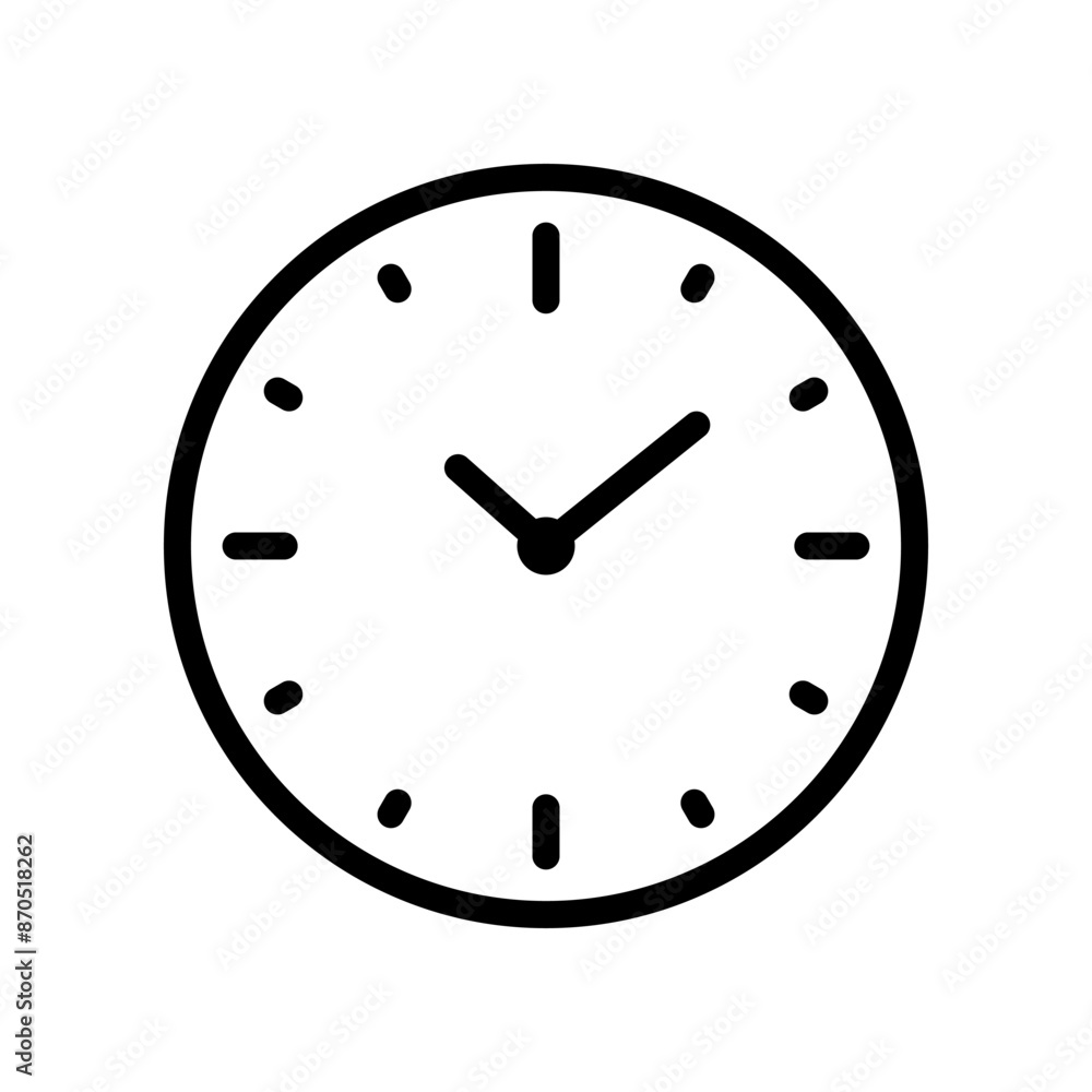 Clock icon isolated on white background. Clock icon isolated on white background.