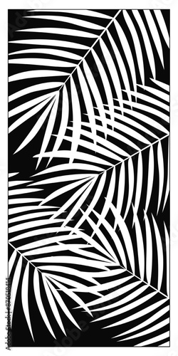 Vector room divider, Laser cut leaf panel, stencil divider. Wall art for home decor, room divider screens.