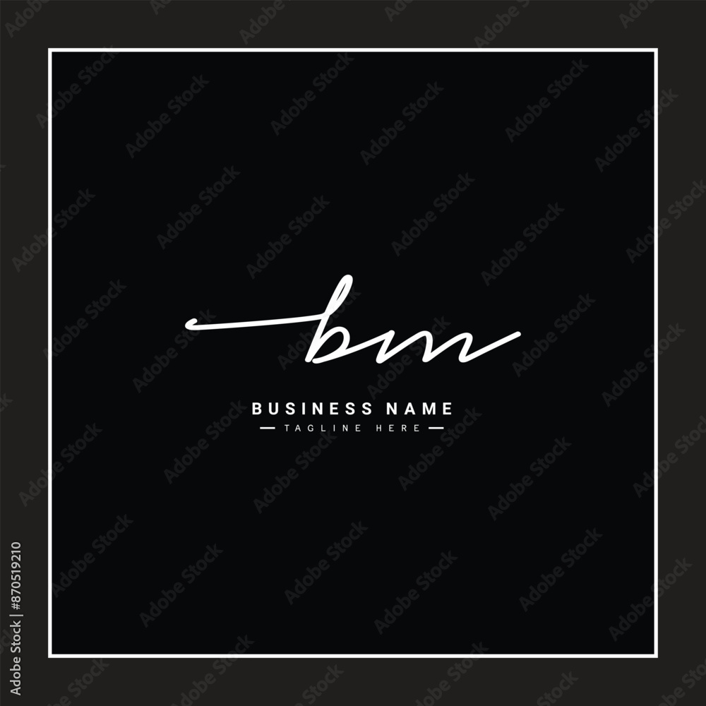 Initial Signature Logo for Letter BM - Vector Logo Template in Handwritten Signature Style Initial Signature Logo for Letter BM - Vector Logo Template in Handwritten Signature Style