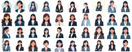 vector set of businesswoman avatars