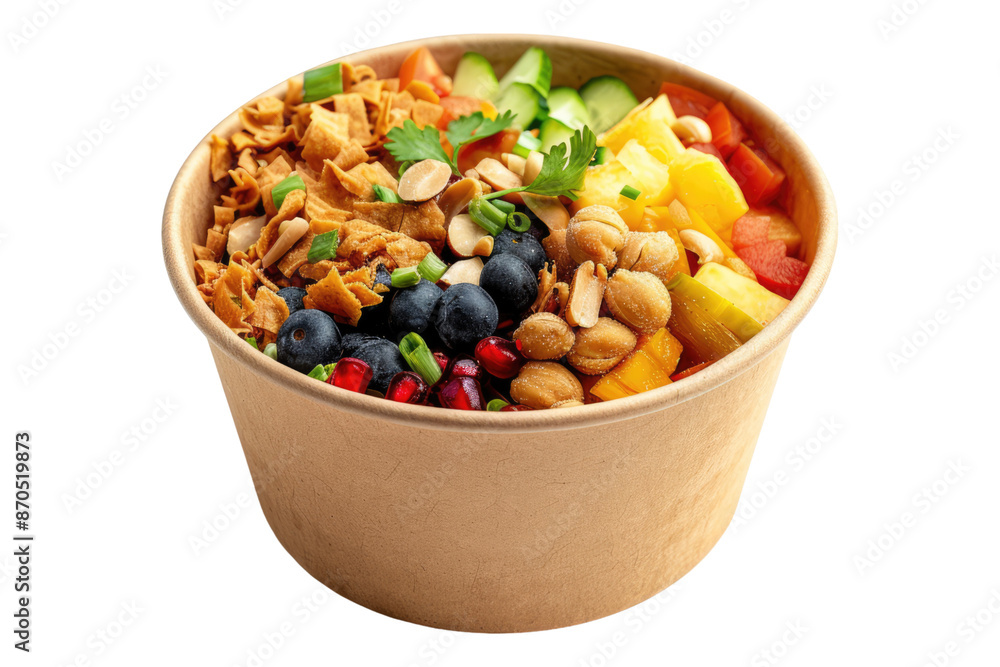 Paper bowl with food isolated on transparent background Paper bowl with food isolated on transparent background