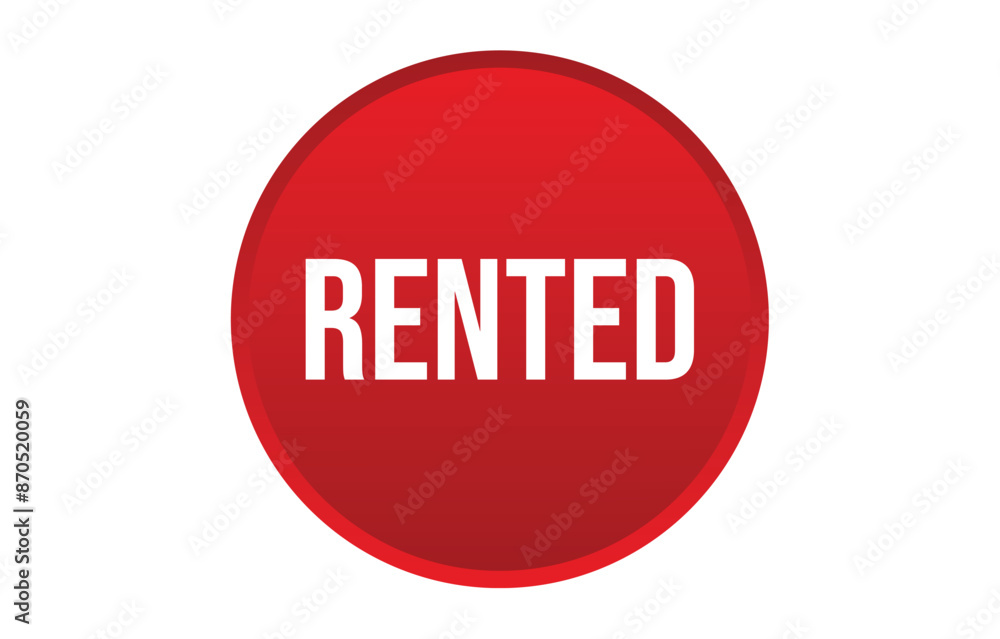 Vector illustration modern rented banner, Isolated web element. Vector illustration modern rented banner, Isolated web element.