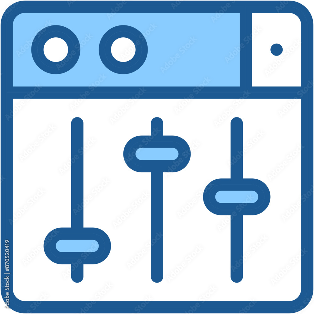 Vector Icon Settings, Setup, Levels, Adjustment, Control Vector Icon Settings, Setup, Levels, Adjustment, Control