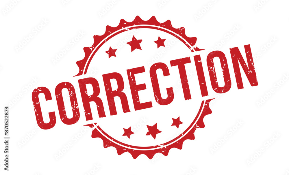 Correction rubber stamp vector illustration on white background Correction rubber stamp vector illustration on white background