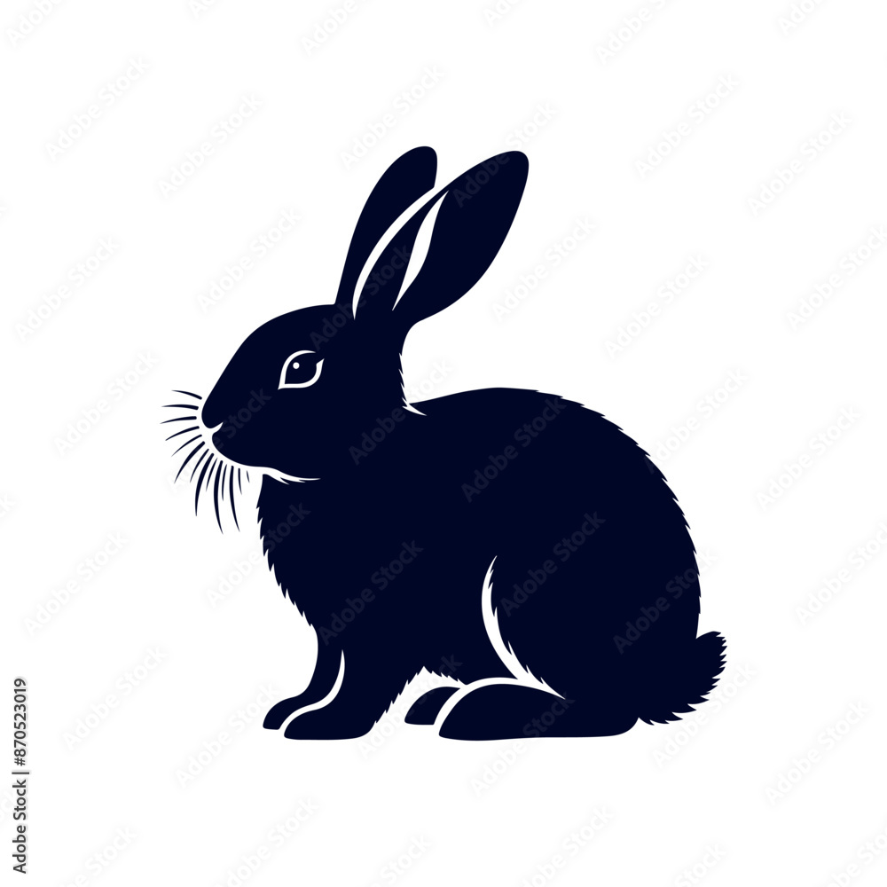 vector rabbit black silhouette icon design illustration template vector rabbit black silhouette icon design illustration template