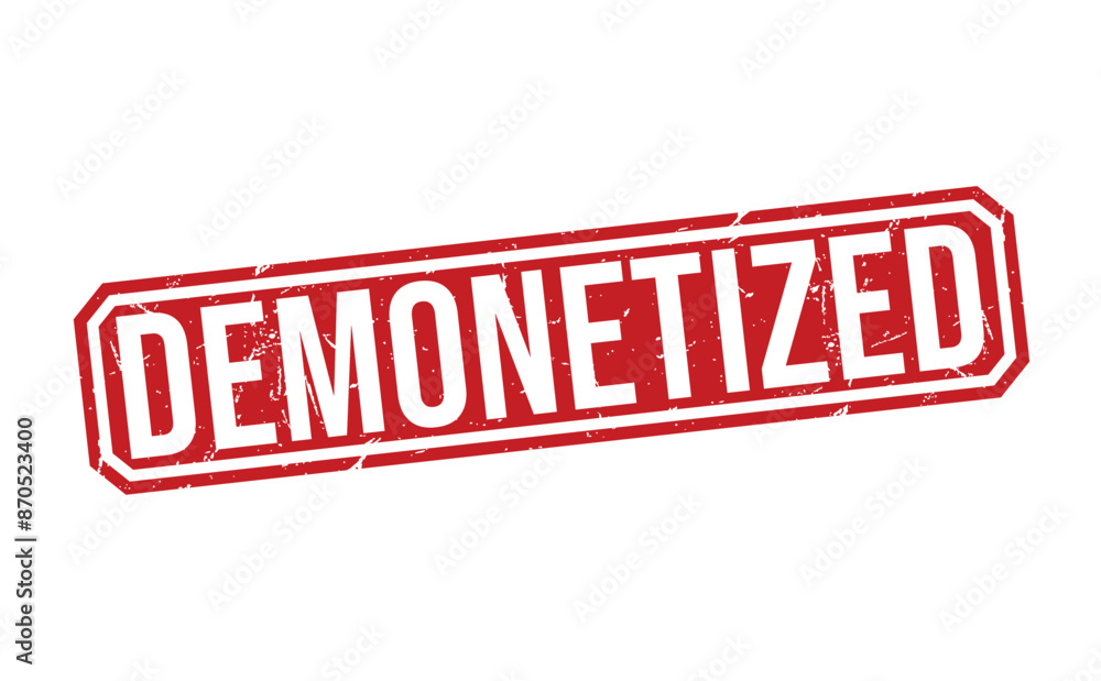 Demonetized red rubber stamp vector design. Demonetized red rubber stamp vector design.