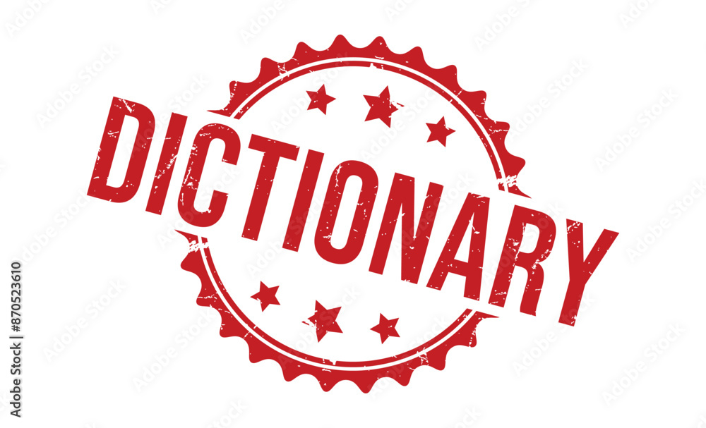 Obraz premium Dictionary rubber stamp on white background. Dictionary Stamp.