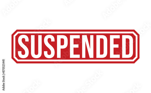 Suspended rubber stamp on white background. Suspended Stamp.