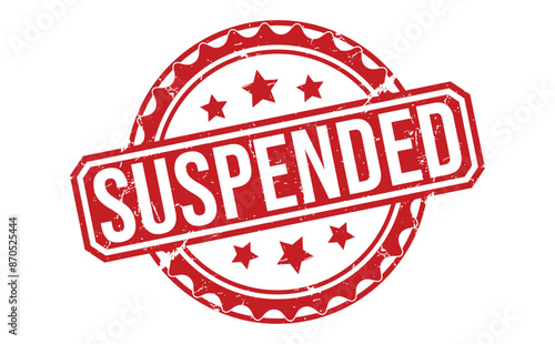 Suspended rubber stamp on white background. Suspended Stamp.