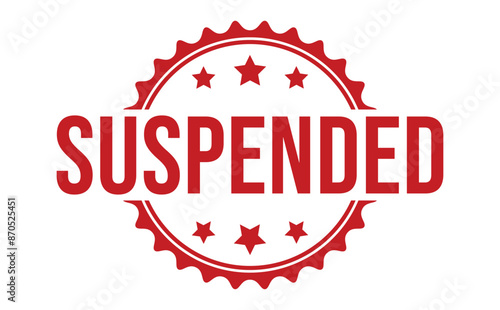 Suspended rubber stamp on white background. Suspended Stamp.