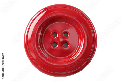 Red button isolated on transparent background